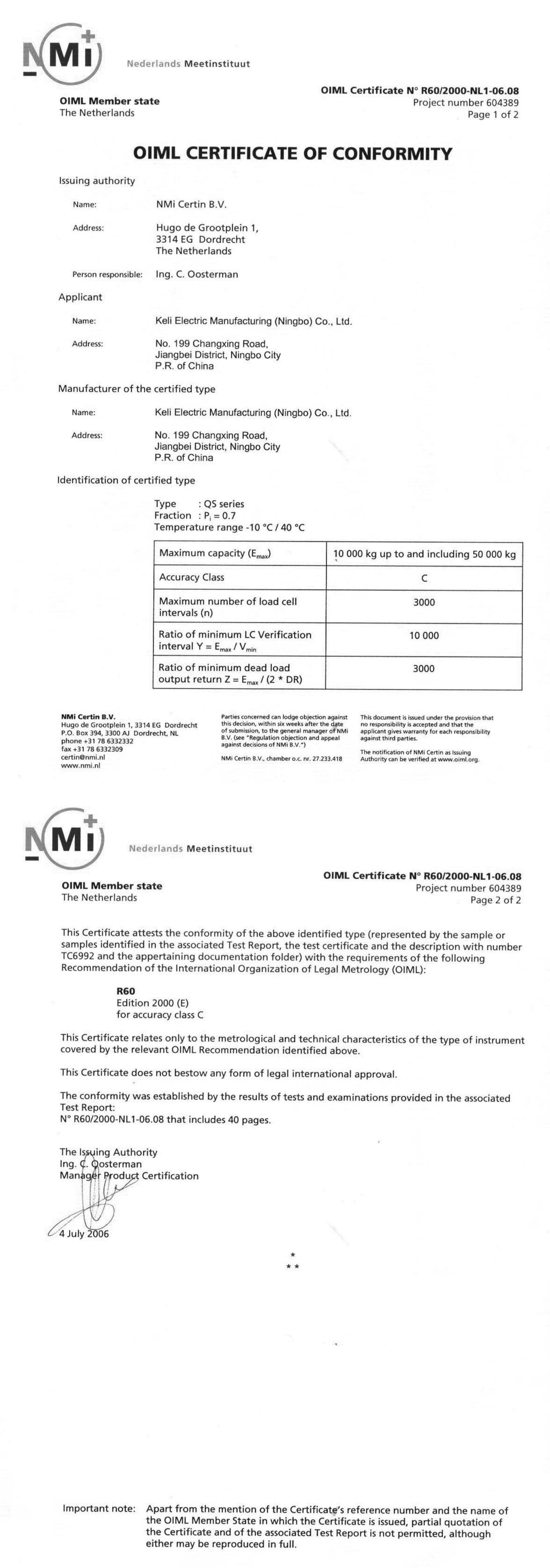  OIML QS 